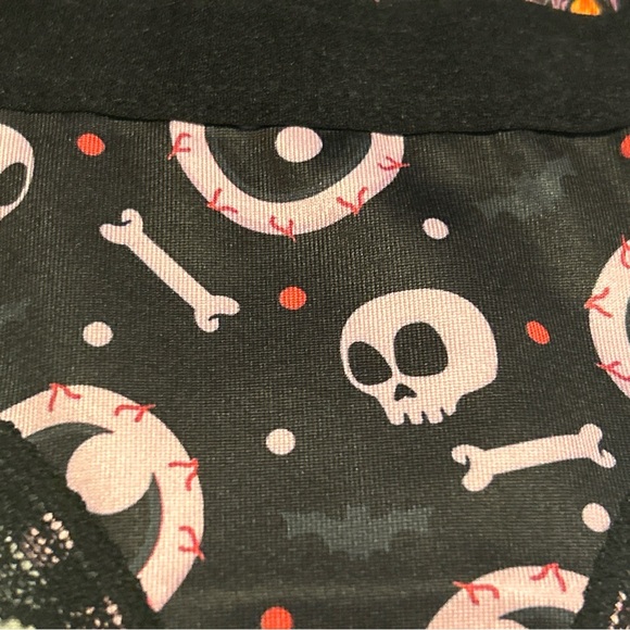Morvia 3pk lace trim Skater goth Emo panties skull & Bones Lingerie Underwear - Picture 2 of 12